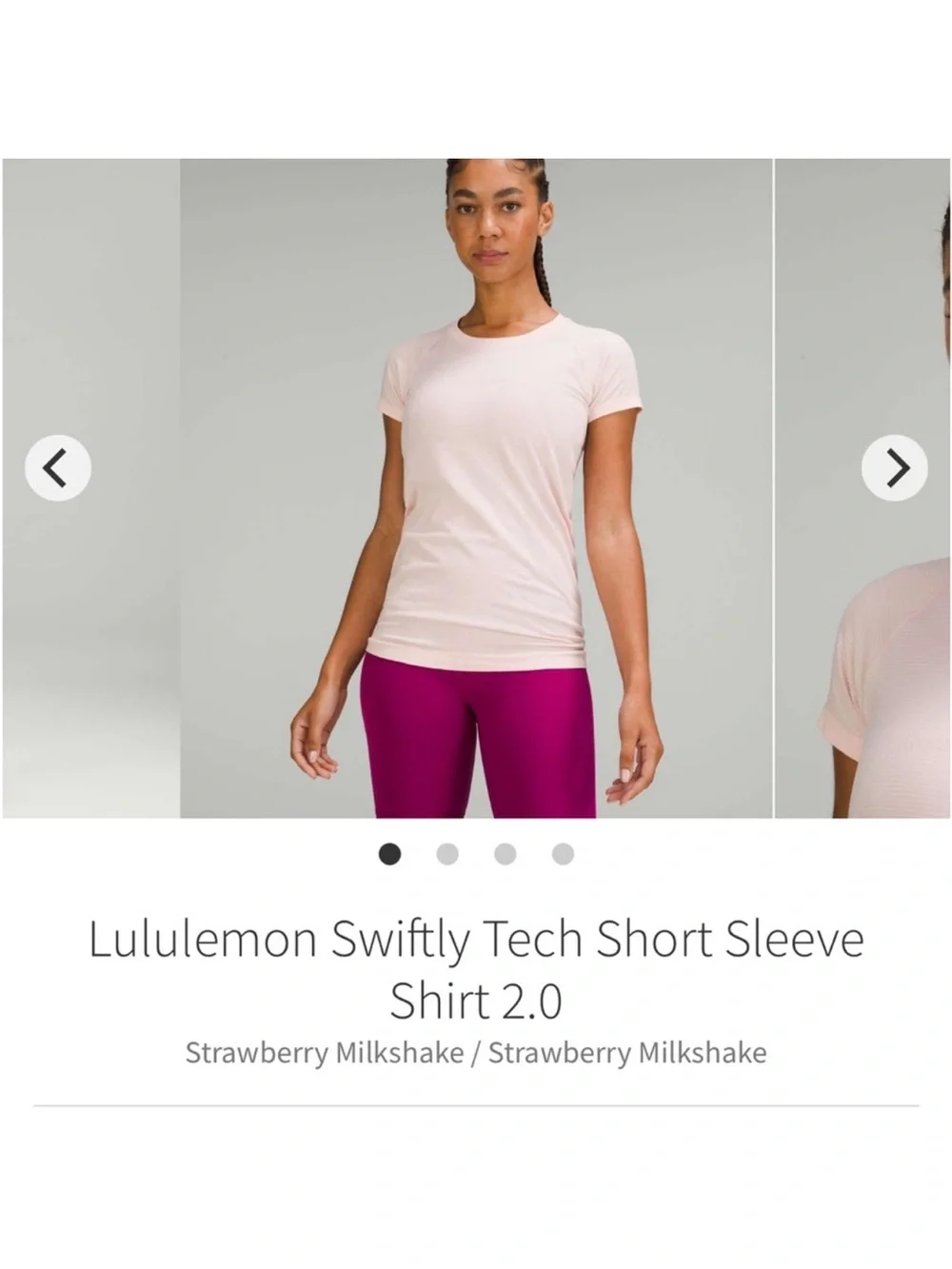 Lululemon Swiftly Tech Short Sleeve Shirt 2.0 Strawberry Milkshake Sz 10
